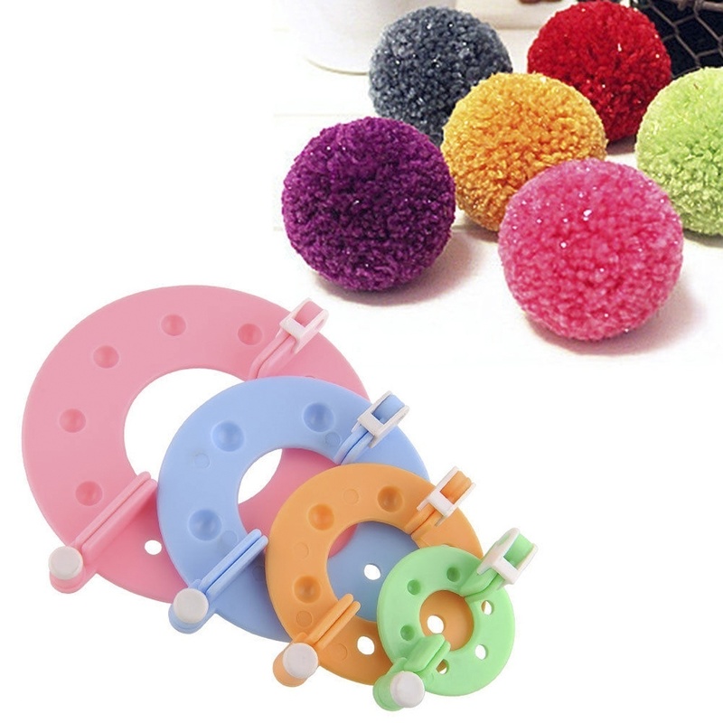 Pom Pom Maker Tool - 8 個 4 サイズ綿毛ボールウィーバーポンポンメーカー編み機キット子供 DIY Diy