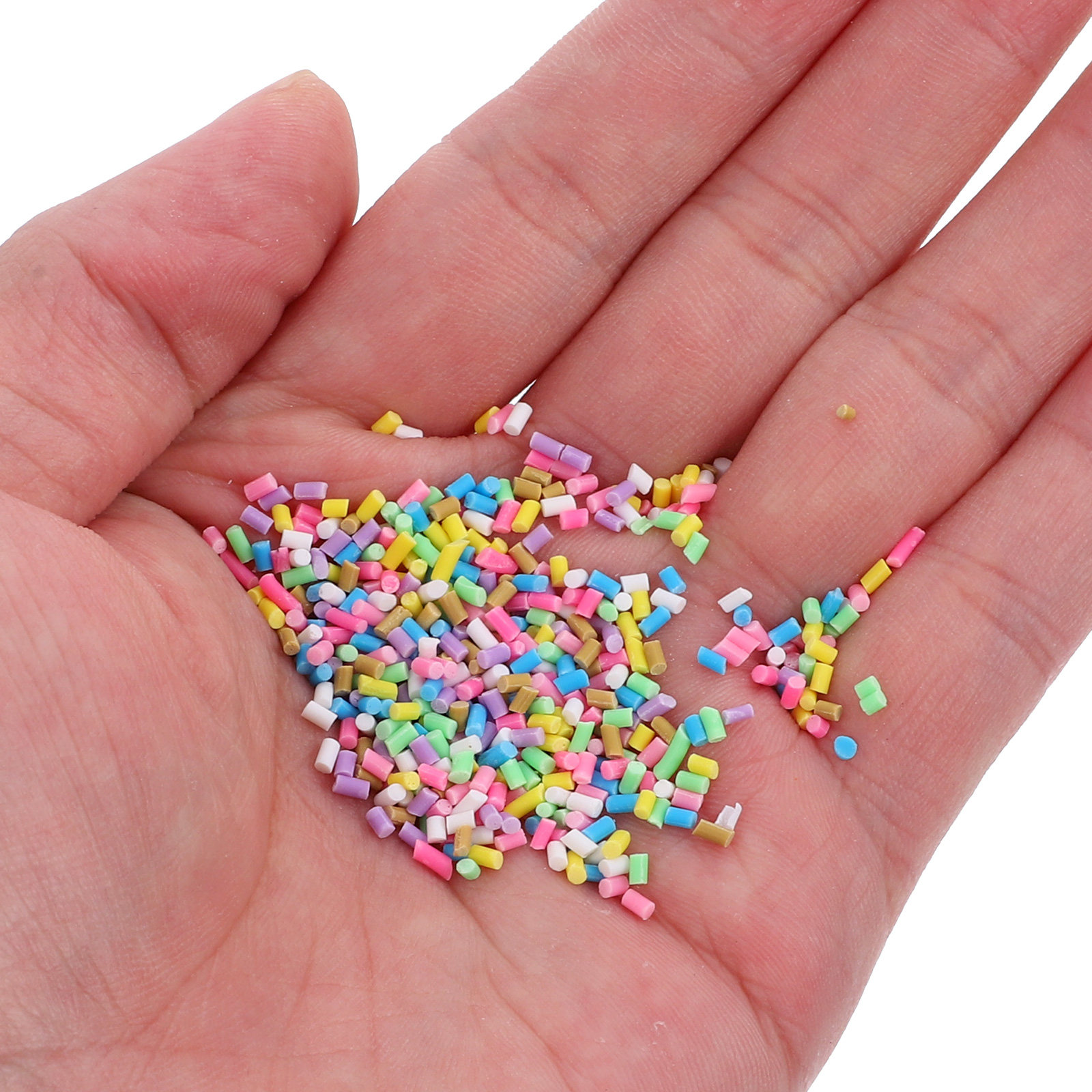 Craft Embellishment - 100個入りポリマークレイ装飾品、ソフトセラミック装飾アクセサリー、カラービーズ、DIYクラフトブレスレットジュエリー製作キット用