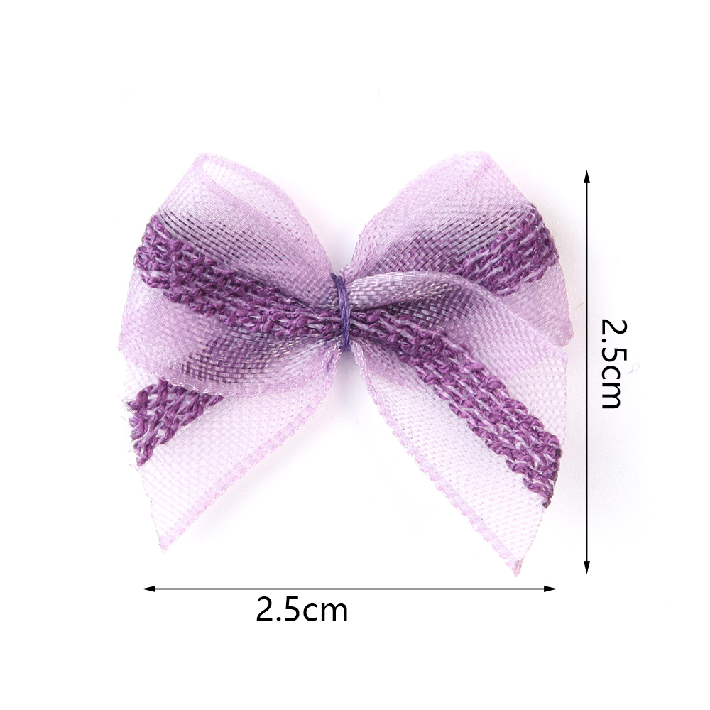 Embellishment Crafts - 30 個 2.5 × 2.5 センチメートルメッシュリボン弓マルチカラーレースミニちょう結びポリエステルリボン弓花
