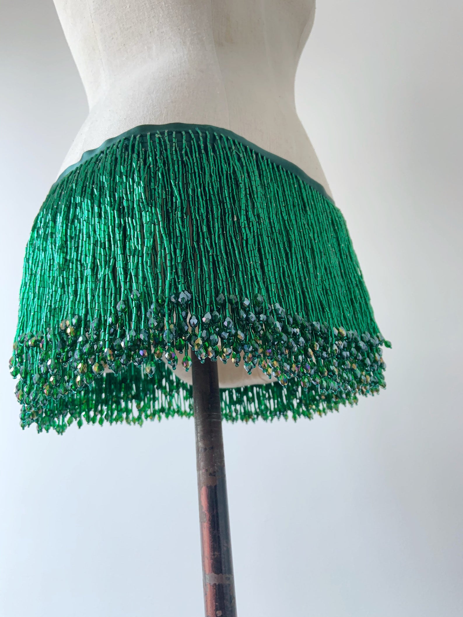 Beaded Trim Fringe - パールとフリンジ付きのグリーンビーズのフリンジドレス,ダンスコスチューム用のトリミング,カットカット,1メートル