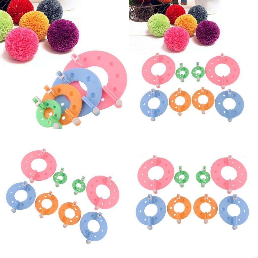Pom Pom Maker Tool - F19B 4 個ポンポンメーカー綿毛ボールウィーバーポンポンメーカー DIY 毛糸編みツール