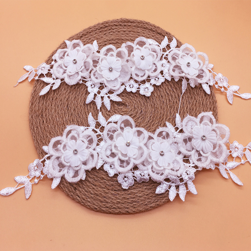 Applique Patch Flower - 2 ペア/ロットメッシュファッショナブルな衣装フラワーリボン生地パッチ DIY レースコサージュ帽子ウェディングドレス服アップリケ生地