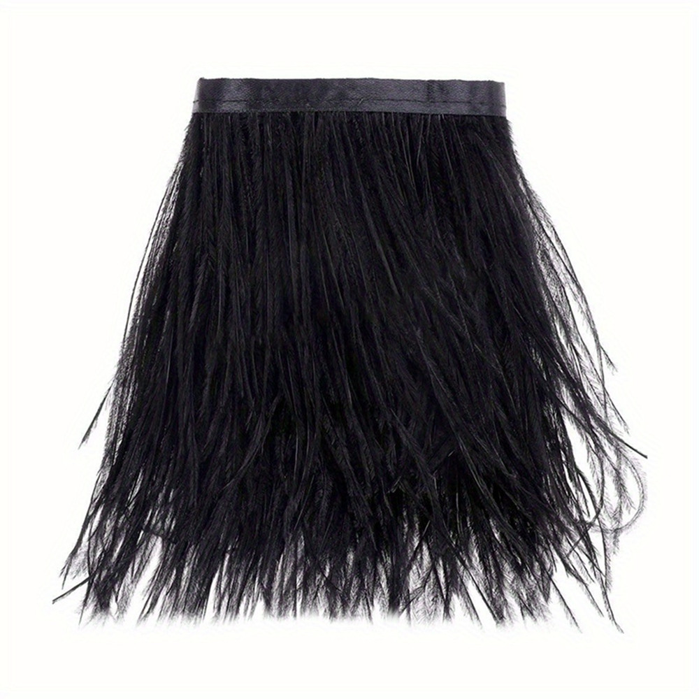 Feather Trim Marabou - 1 メートル 8-10 センチメートル黒ダチョウの羽トリム工芸品縫製衣類パーティー手作り DIY プルームリボン結婚式の頭飾りカーニバルの装飾