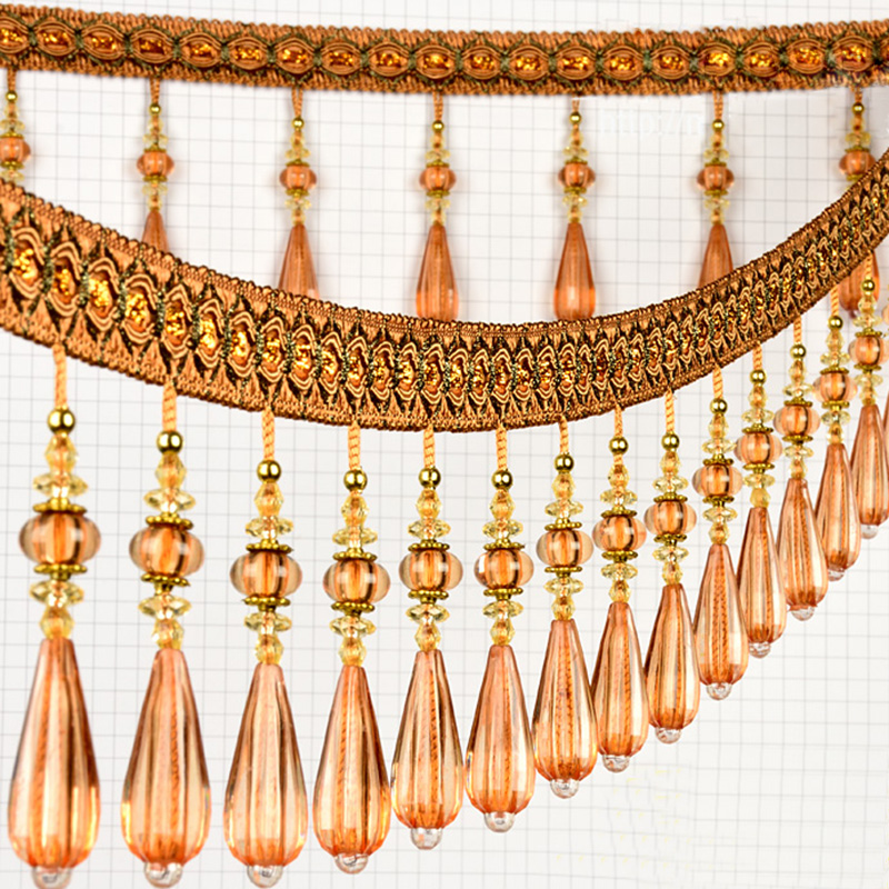 Beaded Trim Fringe - 1 メートルのクリスタルペンダントタッセルドロップレットビーズフリンジレーストリム縫製アクセサリー室内装飾シャンデリアテーブルクロスカーテンタッセル