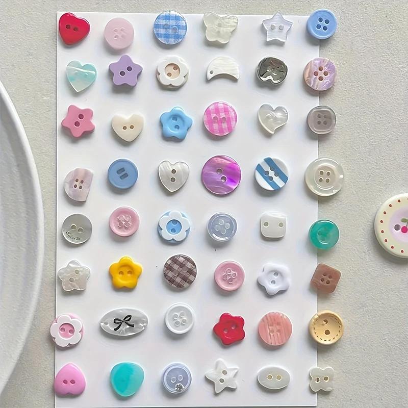 Embellishments For Scrapbooking - 10個入り ランダムDIYスクラップブッキング用 かわいい縫製ボタン 衣類アクセサリー