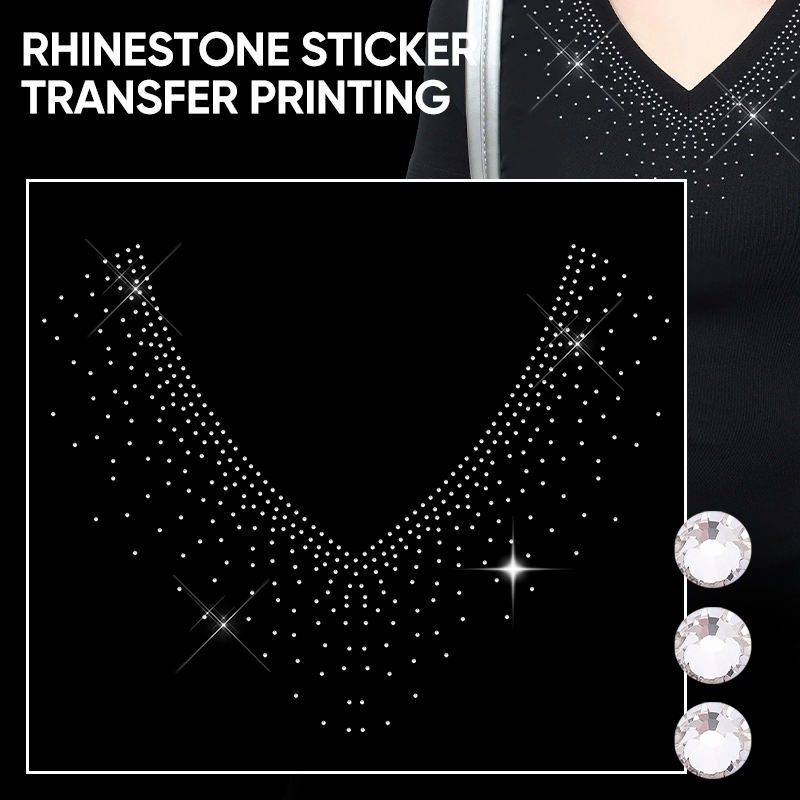 Glitter Vinyl Roll - QIAO 1/2/4/6個入り Vネック グリッター ホットフィックス ラインストーン