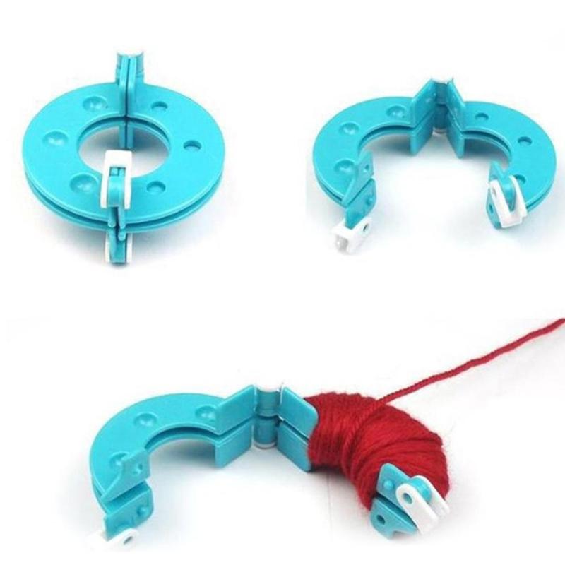 Pom Pom Maker Tool - 8個入り4サイズプラスチックポンポンメーカーセット、3.5/5.5/7/9cm DIY毛糸ポンポン作成ツールキット手作りクラフトボールメーカーDIY編み物