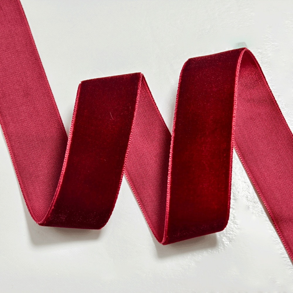 Velvet Ribbon Roll - 5ヤード/ロール ベルベットリボン DIY 6/10/15/20/25/40mm ギフトラッピングリボン 片面