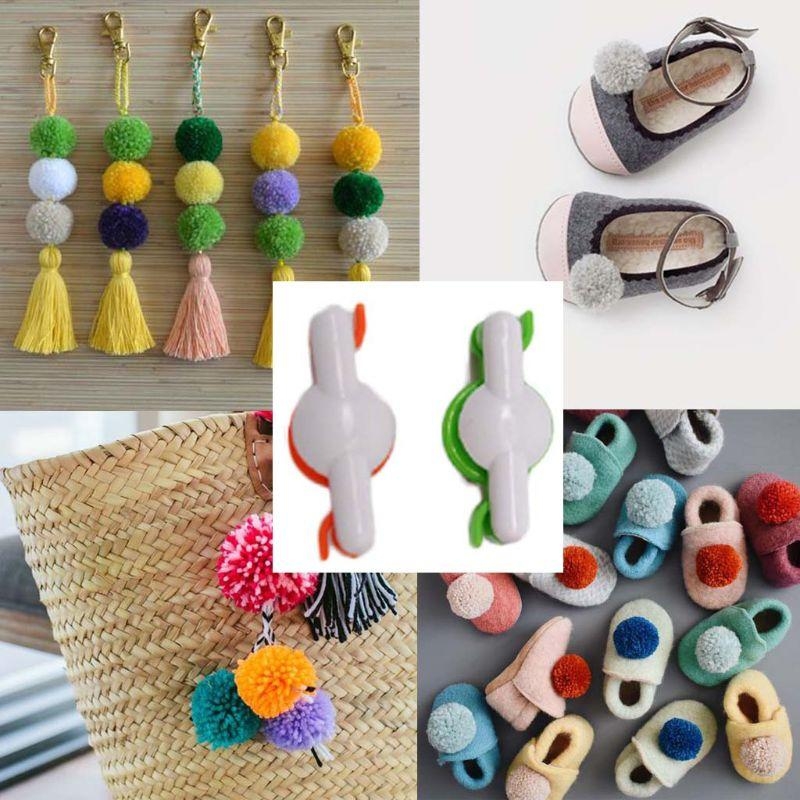Pom Pom Maker Tool - D8KF 2 個ポンポンポンポンメーカー綿毛ボールウィーバー針 DIY ウール編み物クラフト
