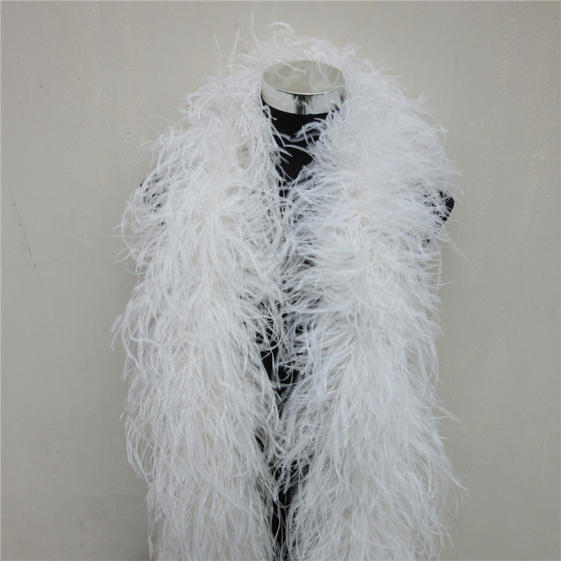 Feather Trim Marabou - 2メートル6層ホワイトナチュラルオーストリッチ羽ボア品質ふわふわコスチューム/パーティー/コスプレ/ショール/利用可能