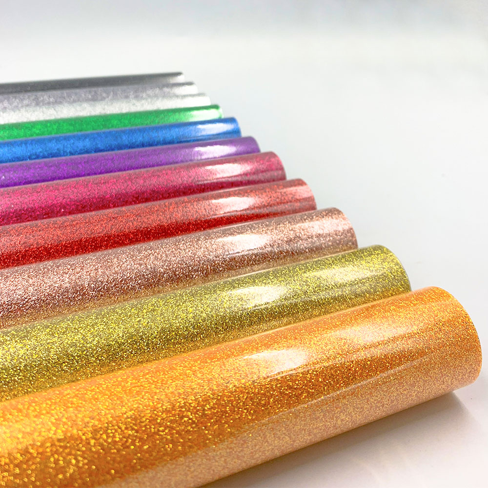 Glitter Vinyl Roll - 11枚入り 12インチ×10インチ グリッターPU熱転写ビニール アイロン接着 Tシャツ ホットプレス