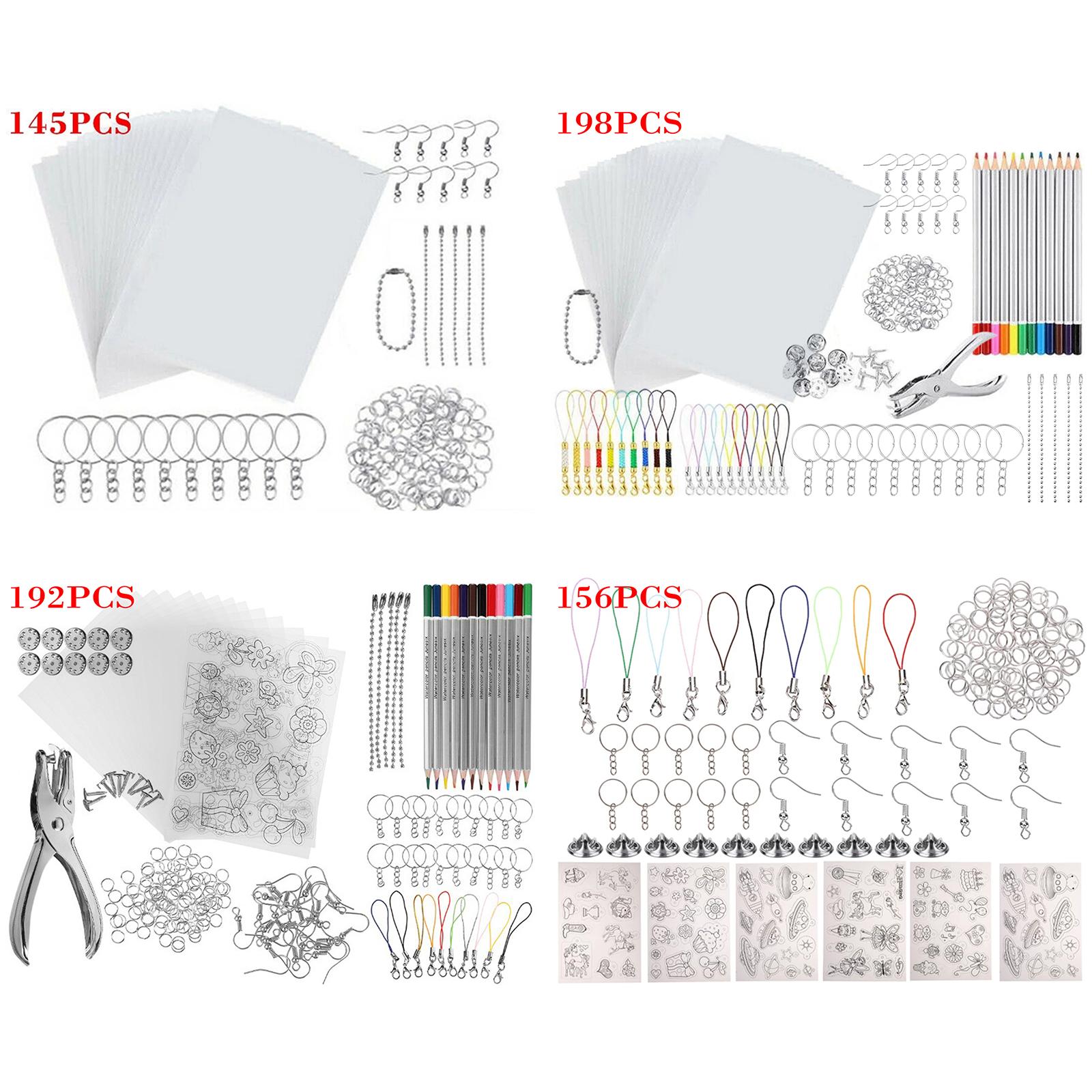 Craft Embellishment - 熱収縮プラスチックセット、キーホルダークラフト装飾用フィルム