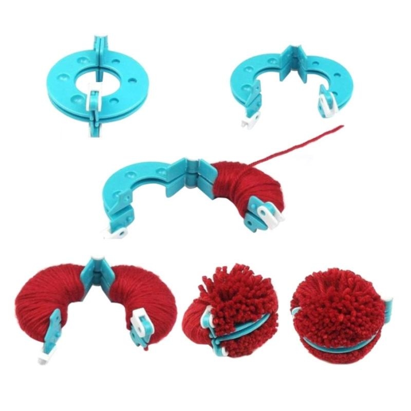 Pom Pom Maker Tool - L43A 4 個 DIY 毛糸編み物ツール針仕事手芸ツール大人子供用ポンポンメーカー綿毛ボールウィーバーポンポンメーカー