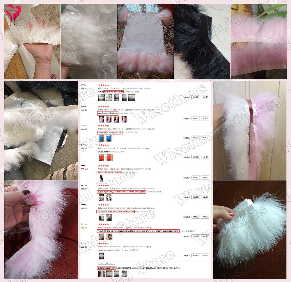1 メートルファンシーソフトふわふわ染めカラフルな七面鳥マラ - Feather Trim Marabou のレビューと価格