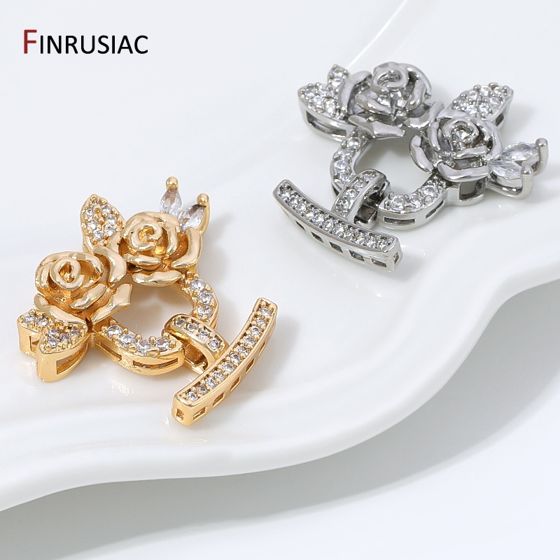 14K金メッキ真鍮ジルコンフラワーパールクラスプ、多列留め具 - Embellishment Crafts のレビューと価格