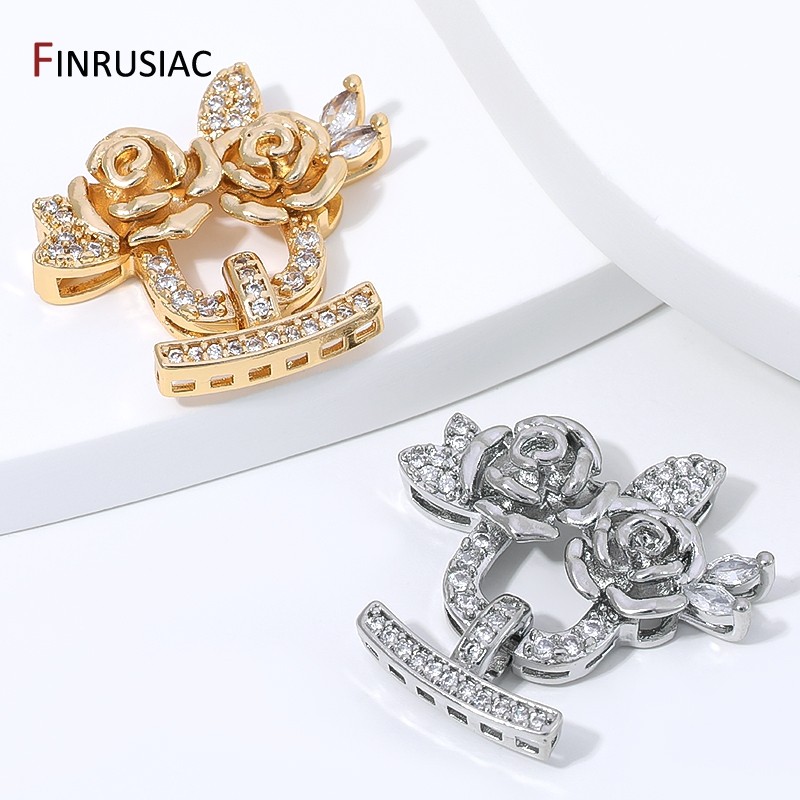 14K金メッキ真鍮ジルコンフラワーパールクラスプ、多列留め具 - Embellishment Crafts のレビューと価格