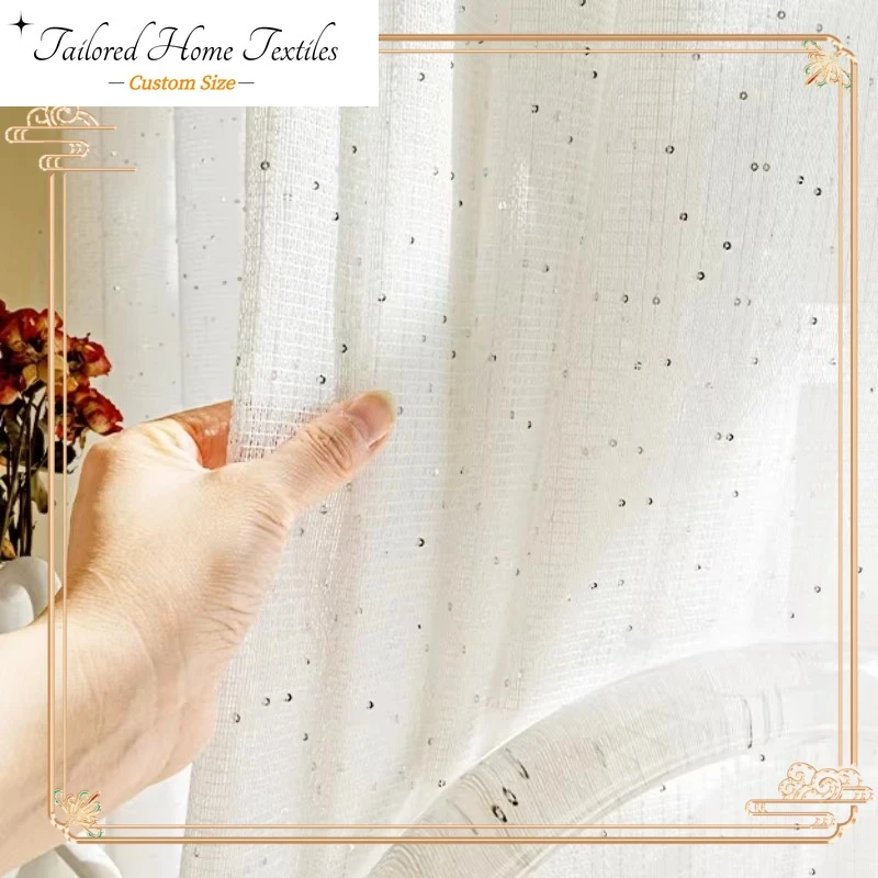 フランスの薄手のカーテンリビングルームベッドルームダイニング - Sequin Fabric Panel のレビューと価格