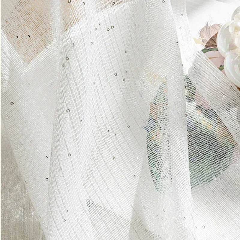 フランスの薄手のカーテンリビングルームベッドルームダイニング - Sequin Fabric Panel のレビューと価格