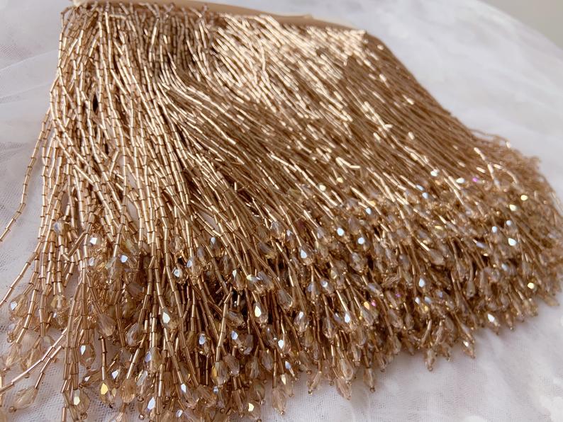 パールとフリンジ付きのグリーンビーズのフリンジドレス,ダンス - Beaded Trim Fringe のレビューと価格