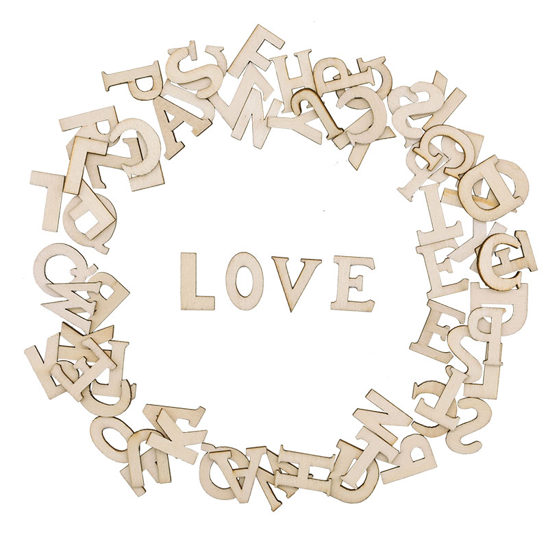 アルファベットと数字の木製のアルファベットと数字,結婚式の装 - Embellishments For Scrapbooking のレビューと価格