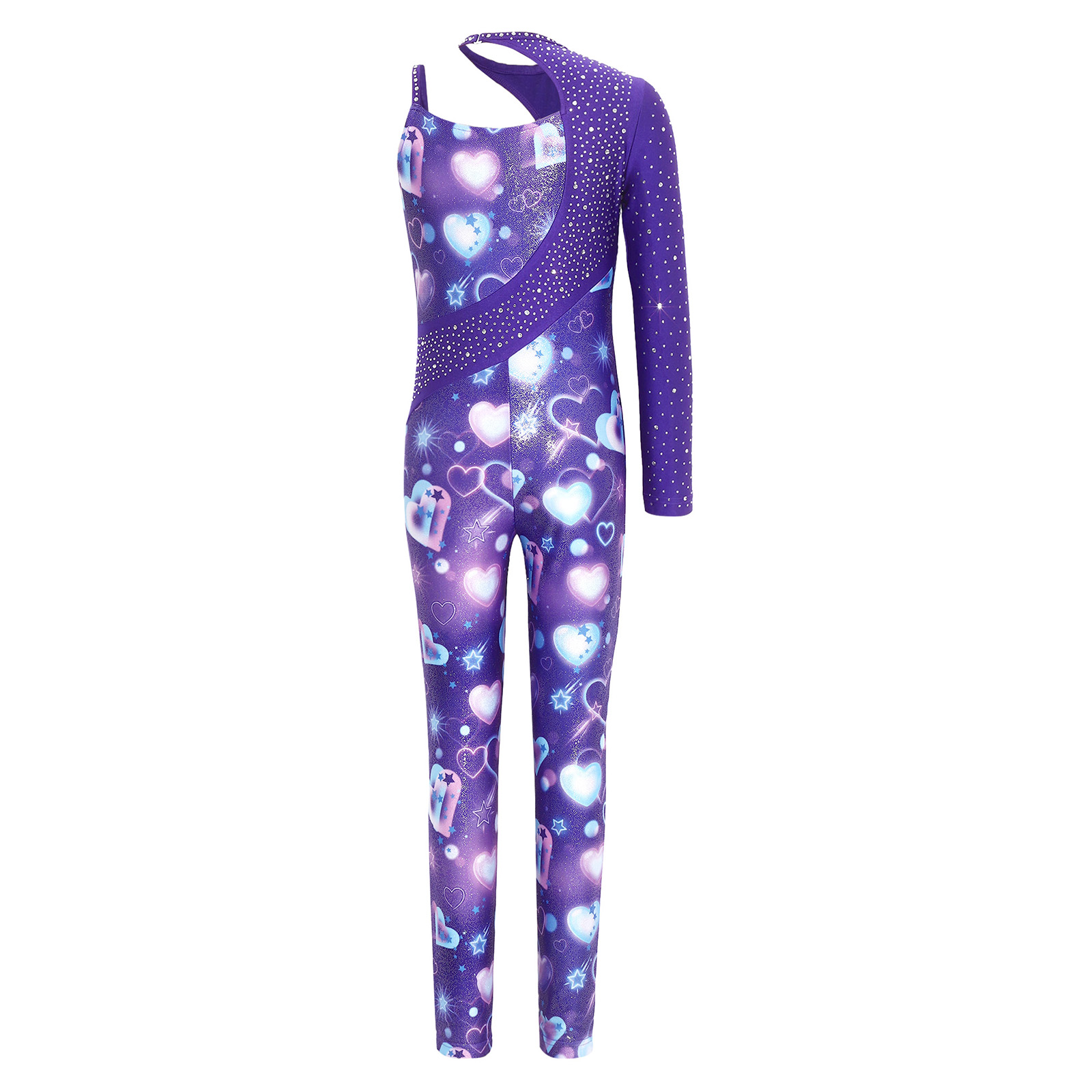 キッズガールズ体操バレエダンストレーニングパフォーマンスレオ - Rhinestone Banding Trim のレビューと価格
