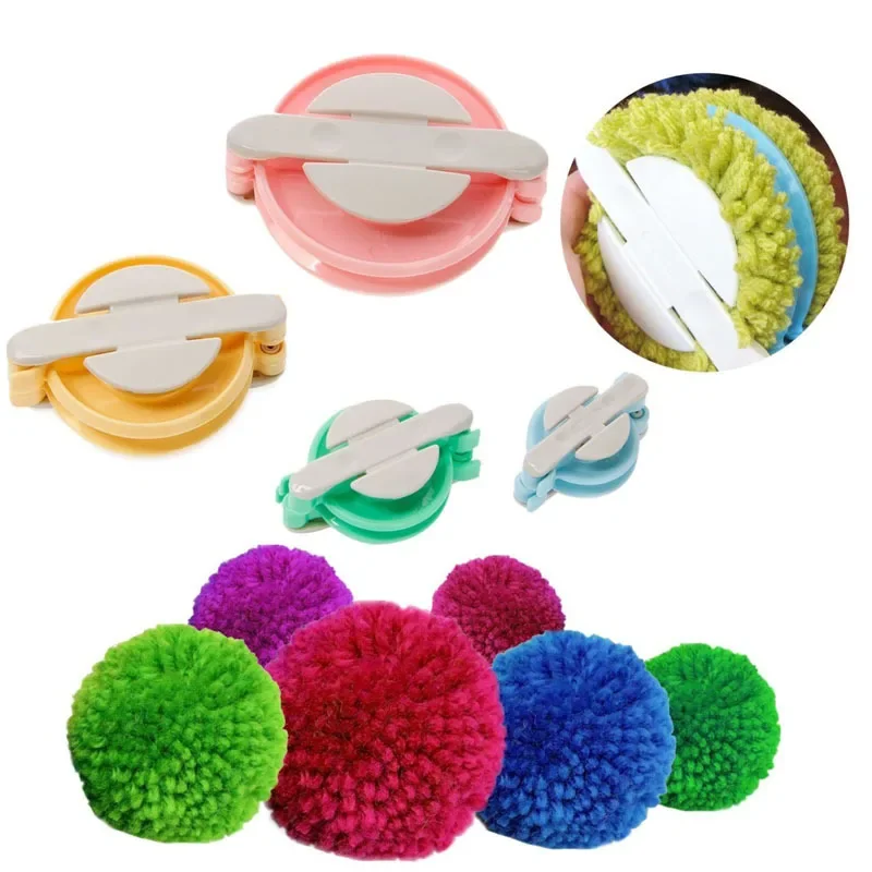 4サイズウールボールメーカーニットツール毛糸ポンポンウールプ - Pom Pom Maker Tool のレビューと価格