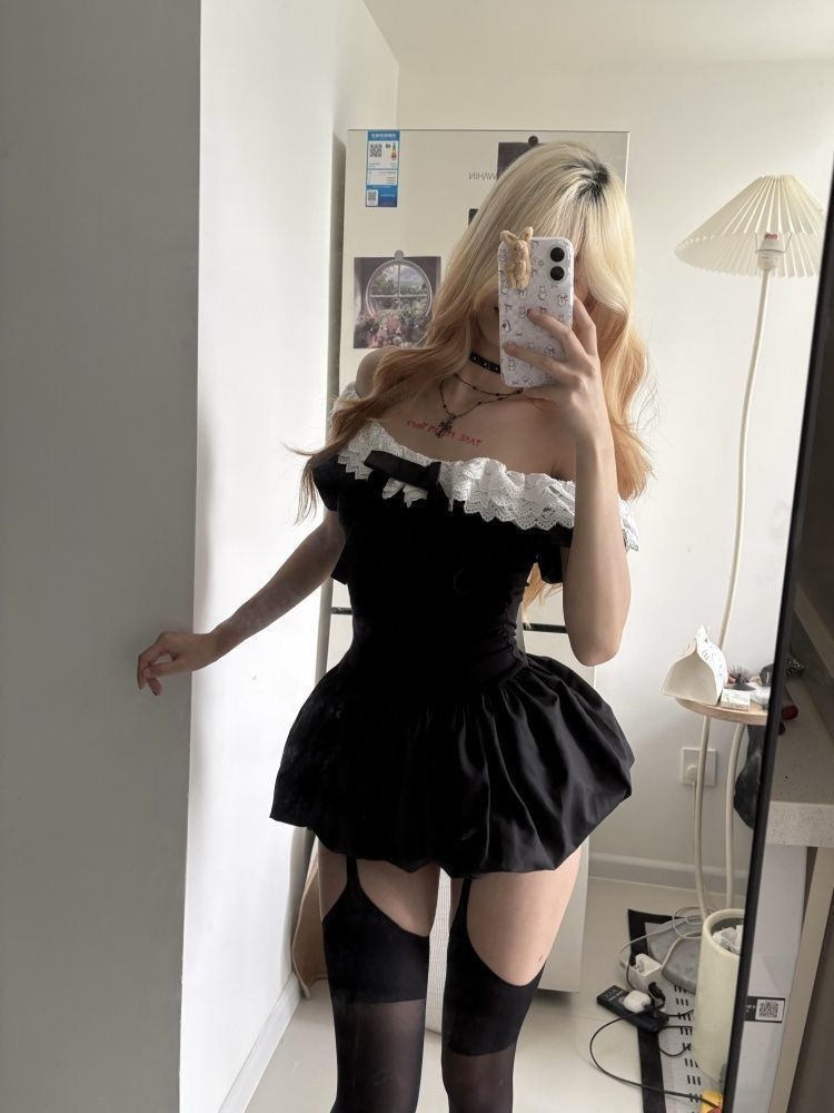 コケットな韓国風セクシーオフショルダーレーストリムボウスリム - Elastic Lace Trim のレビューと価格