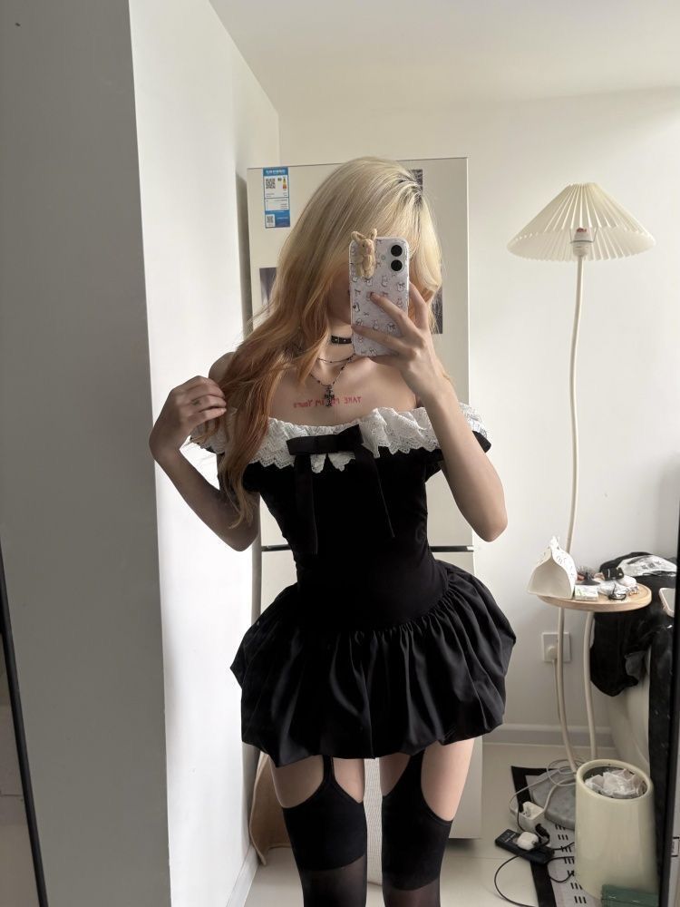 コケットな韓国風セクシーオフショルダーレーストリムボウスリム - Elastic Lace Trim のレビューと価格