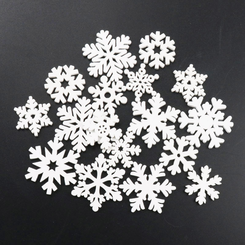 20個木製クリスマススノーフレークナチュラルスクラップブッキ - Embellishments For Scrapbooking のレビューと価格