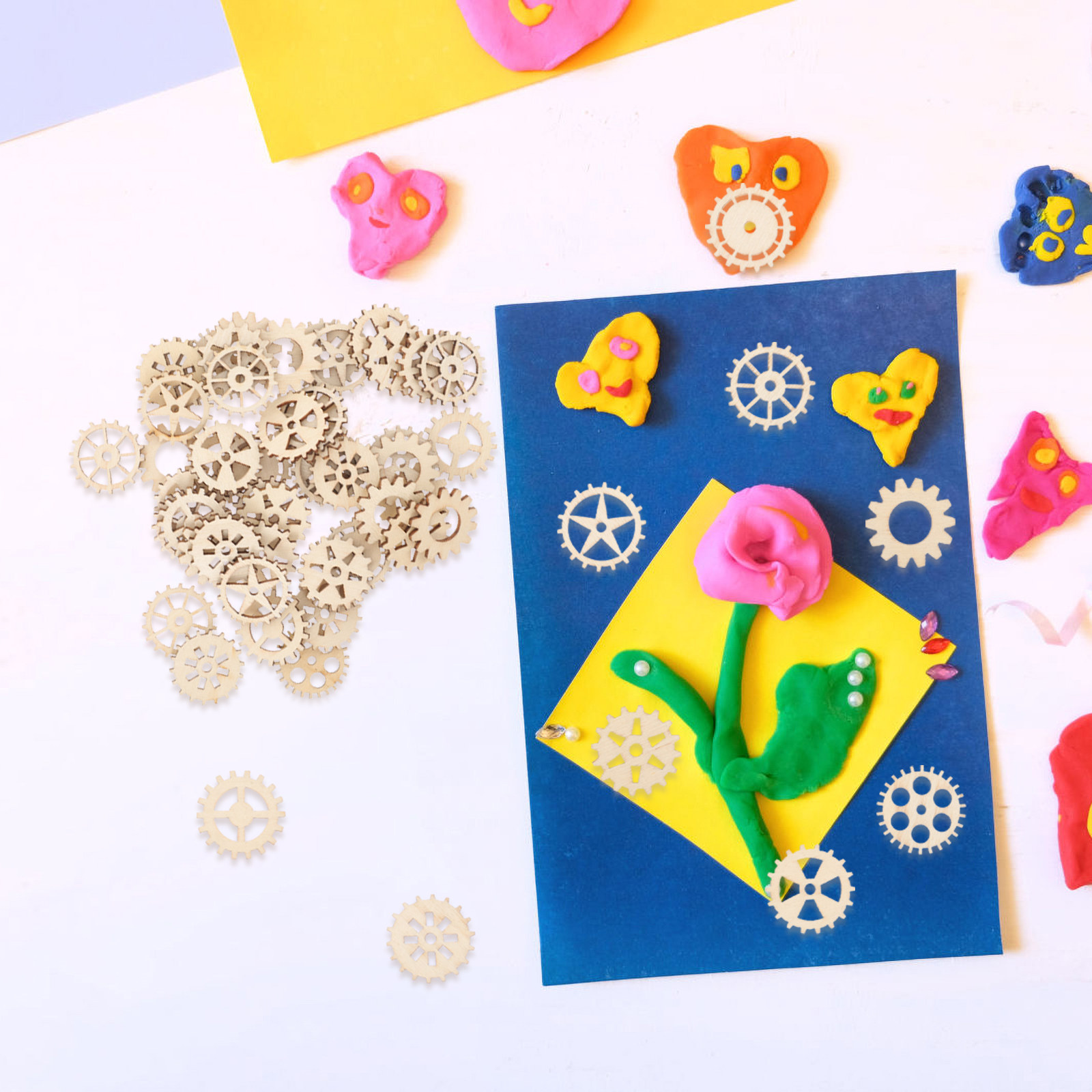 100 個木製ギアピース 25 ミリメートル DIY 手作り - Craft Embellishment のレビューと価格