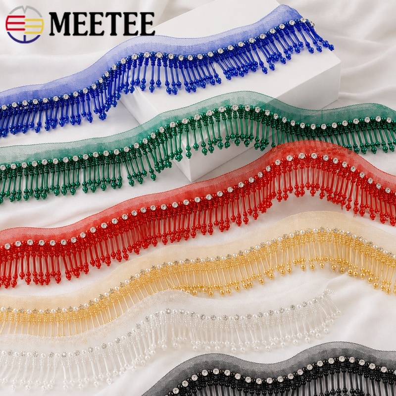 1 ヤード 5 センチメートルビーズレーストリムフリンジタッ - Fringe Ribbon Sewing のレビューと価格