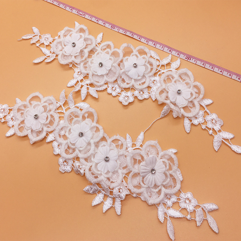 2 ペア/ロットメッシュファッショナブルな衣装フラワーリボン - Applique Patch Flower のレビューと価格
