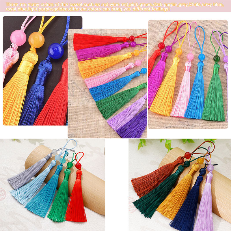 5-100 個ブックマークビーズタッセルポリエステルタッセル - Beaded Trim Fringe のレビューと価格