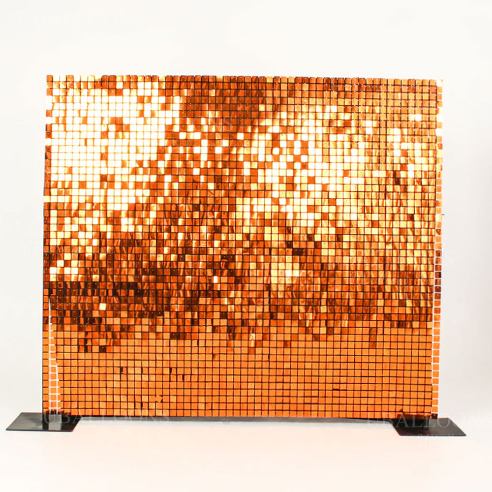 明るいオレンジのきらめく壁背景パネル 12/18/24 個銅 - Sequin Fabric Panel のレビューと価格