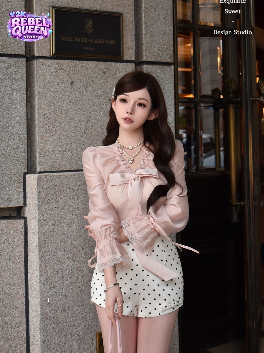 コケットで甘い韓国風エレガントなツーピースセット、女性用レー - Elastic Lace Trim のレビューと価格