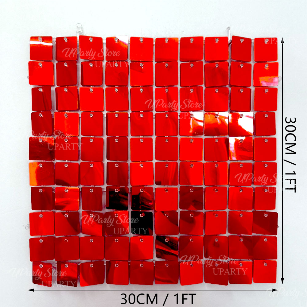 レッドシマーウォールバックドロップパネル 12/16/18/ - Sequin Fabric Panel のレビューと価格