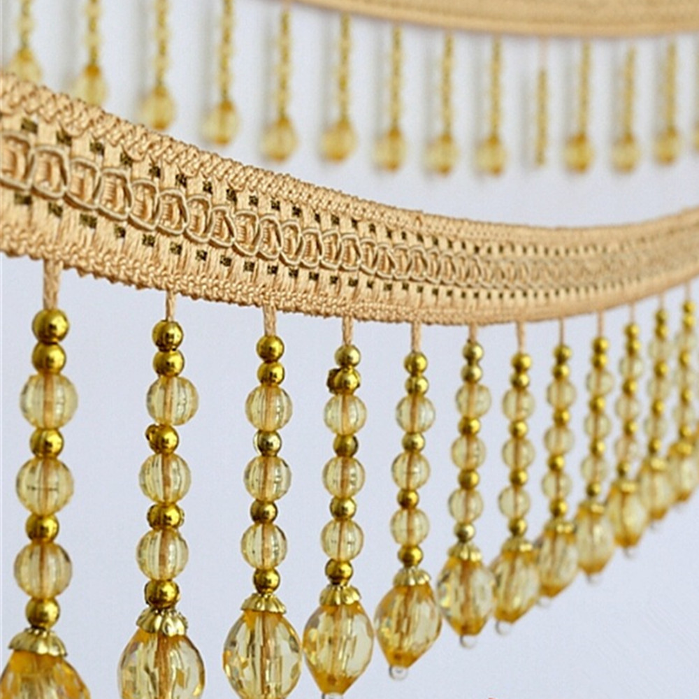 フリンジ,タッセル,カーテンテーブル,結婚式の装飾,t258 - Beaded Trim Fringe のレビューと価格