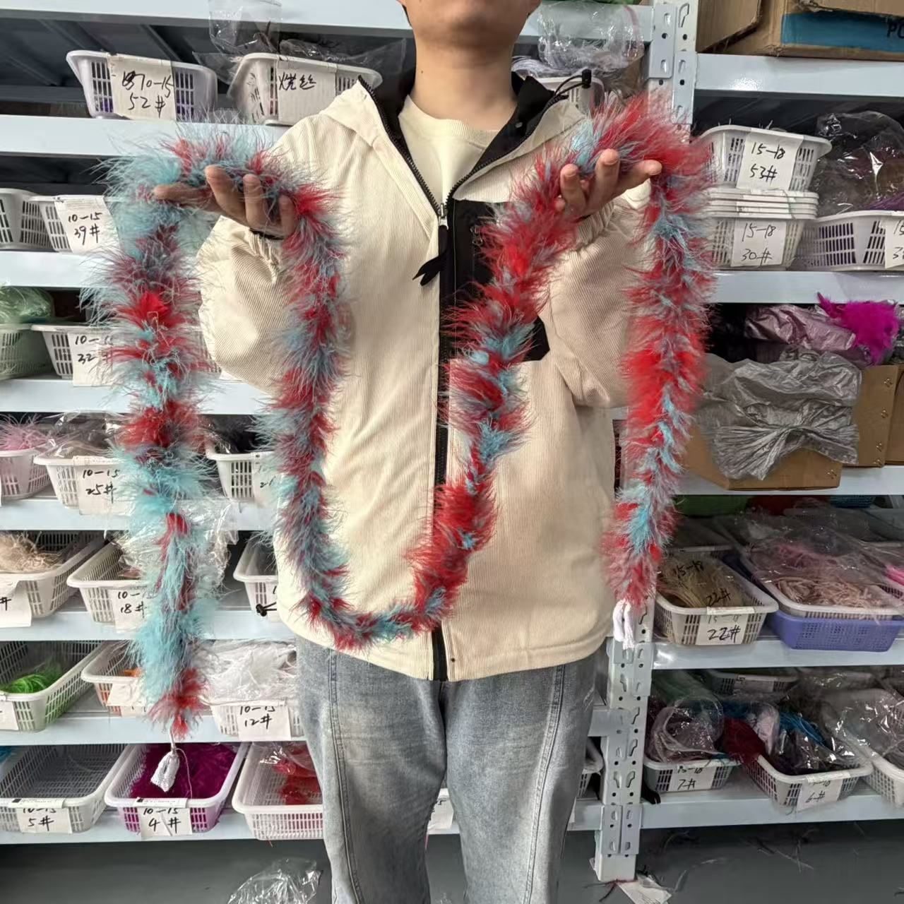 多色2メートルマラボーフェザーボア七面鳥の羽根リボンショール - Feather Trim Marabou のレビューと価格