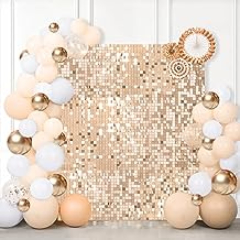 ゴールドとブラックのスパンコールの壁パネル,背景の装飾,結婚 - Sequin Fabric Panel のレビューと価格