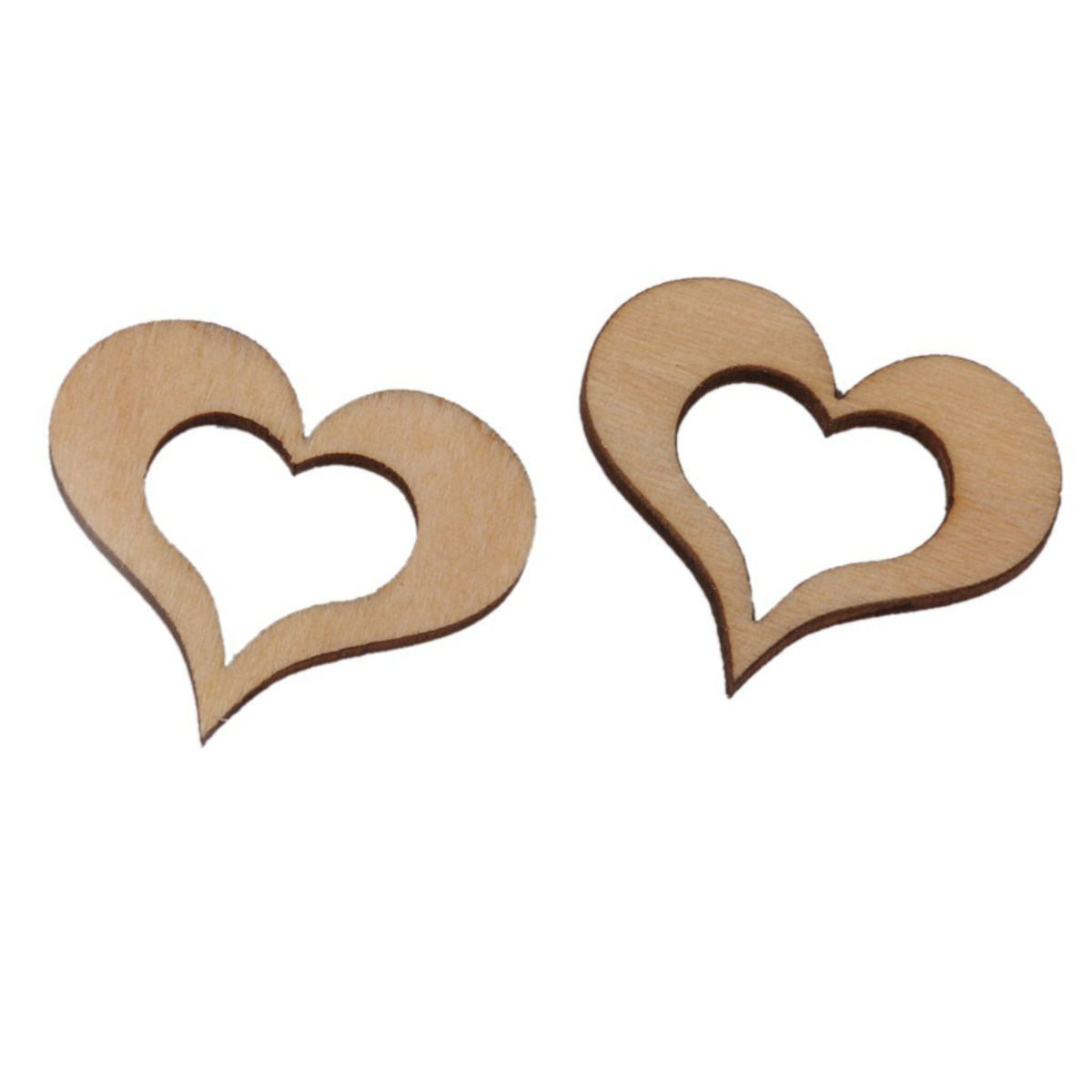 50個入り ウッドカラー バスウッド 天然木製ハートディスク - Embellishments For Scrapbooking のレビューと価格