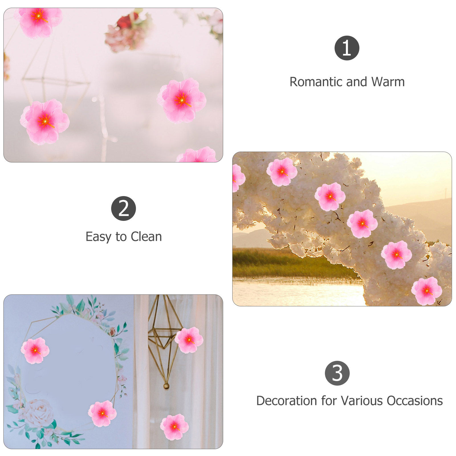 100個入り装飾用生地桜の花、ウェディングドレスの装飾、DI - Craft Embellishment のレビューと価格