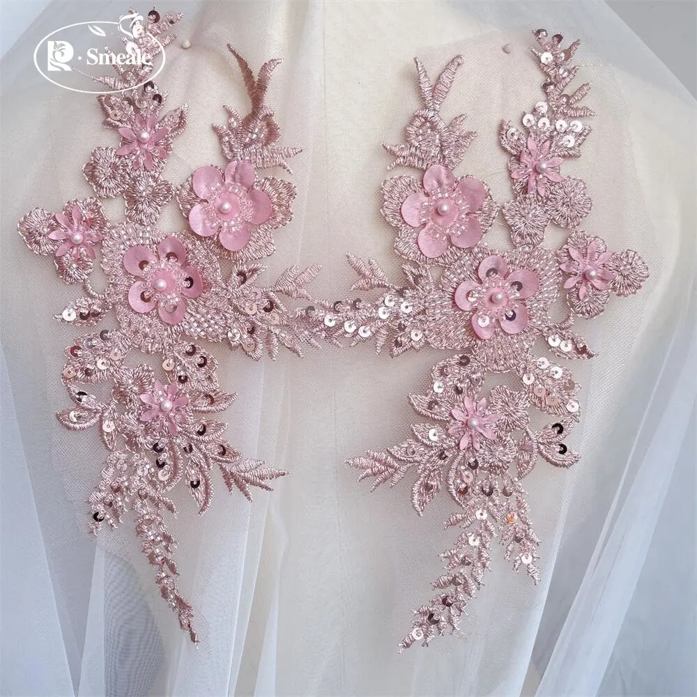 2個/1ペア 新品 12色 スパンコールチューブビーズ刺繍レ - Applique Patch Flower のレビューと価格