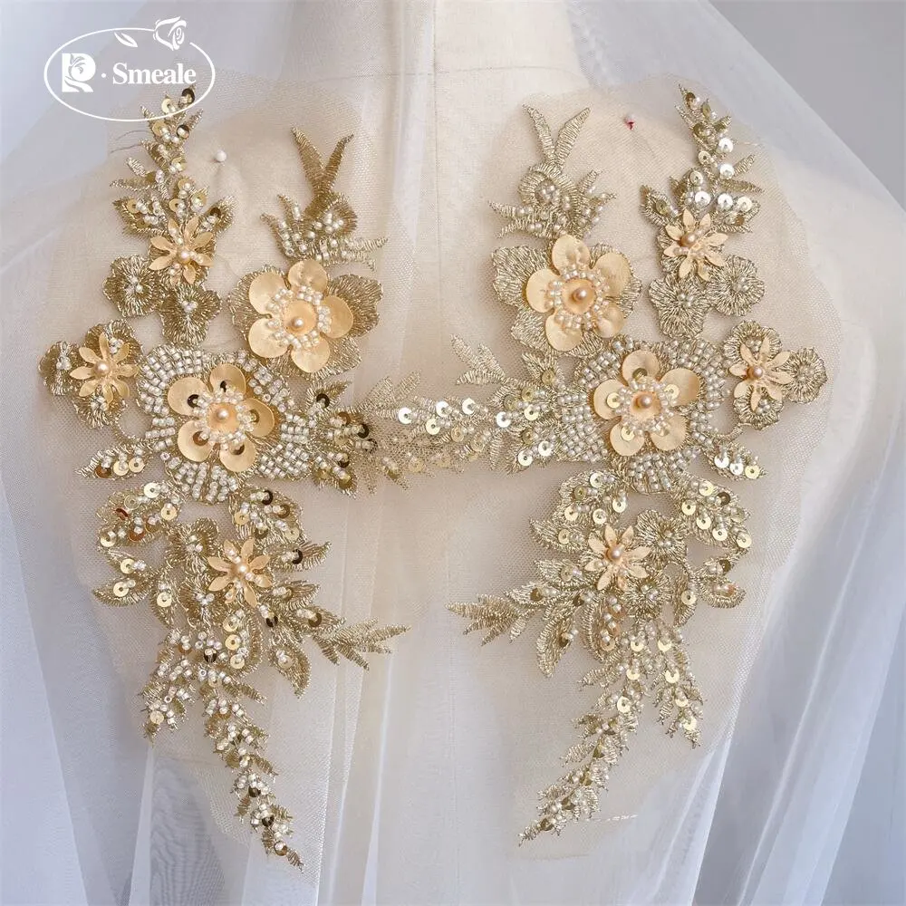 2個/1ペア 新品 12色 スパンコールチューブビーズ刺繍レ - Applique Patch Flower のレビューと価格