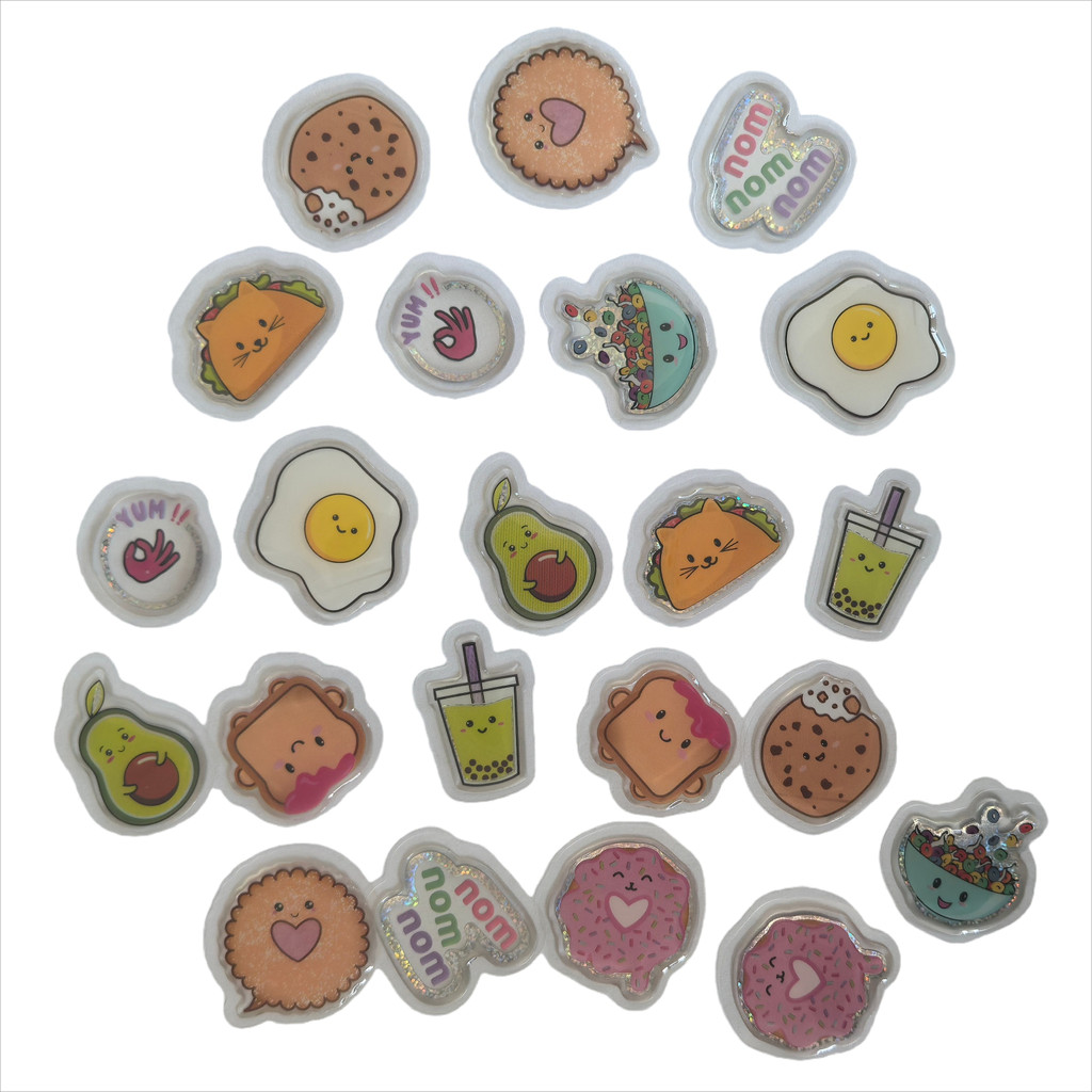 45 枚の愛らしいエポキシステッカー - ヒッピー平和と食べ - Craft Embellishment World のレビューと価格
