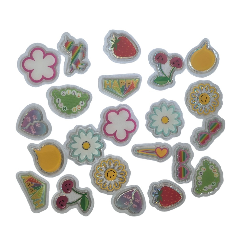 45 枚の愛らしいエポキシステッカー - ヒッピー平和と食べ - Craft Embellishment World のレビューと価格