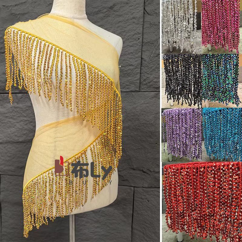 15cmビーズスパンコールタッセルフリンジ、エスニック刺繍ト - Beaded Trim Fringe のレビューと価格