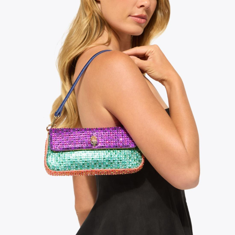 高級ピクルスショルダーバッグ女性有名ブランドレインボークリス - Sequin Fabric Panel のレビューと価格