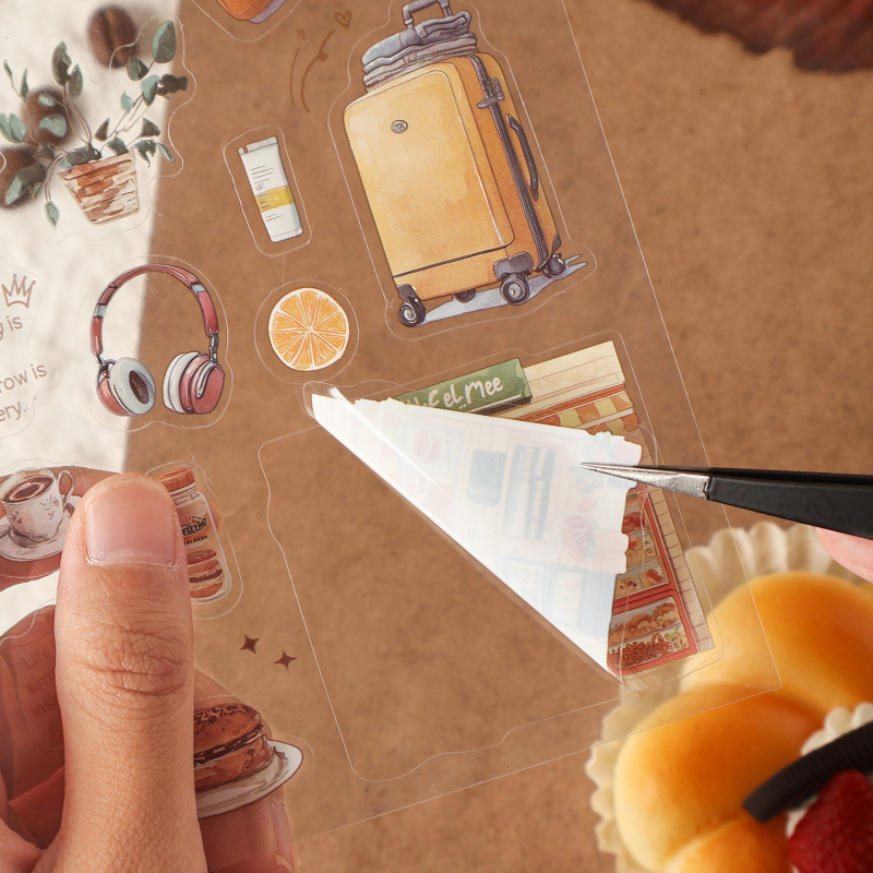 4枚/パック ヴィンテージデイリーアイテムラベルステッカー、 - Embellishments For Scrapbooking のレビューと価格