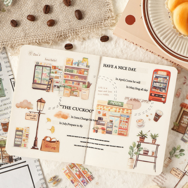 4枚/パック ヴィンテージデイリーアイテムラベルステッカー、 - Embellishments For Scrapbooking のレビューと価格