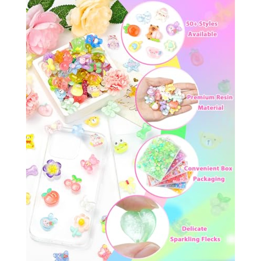 100個入りキュートなスライムチャーム、大量のイースターギフ - Easter Craft Embellishment Set のレビューと価格